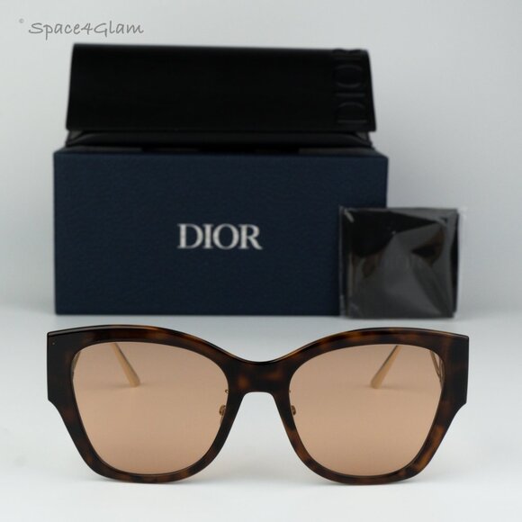 BRAND NEW Dior 30MONTAIGNE B2U CD40082U 53Y 26L0 Havana Brown Women Sunglasses - Picture 2 of 12